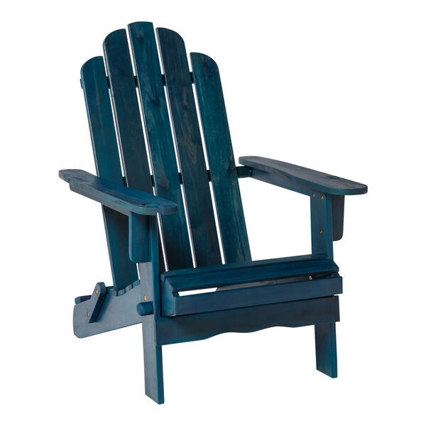 Navy Blue Wash 38-Inch Outdoor Adirondack Chair, image 1