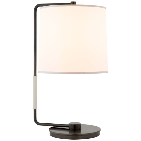 Swing Table Lamp in Bronze with Silk Shade by Barbara Barry, image 1