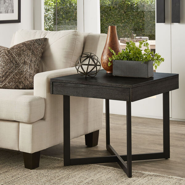Hunter Black End Table with One Drawer, image 5