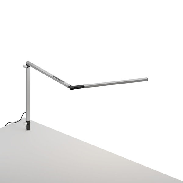 Z-Bar Silver LED Mini Desk Lamp with Through-Table Mount, image 1