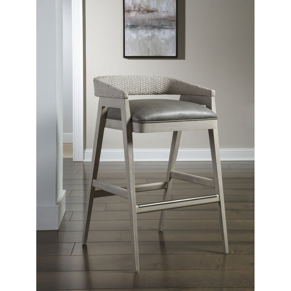 Signature Designs Gray and White Arne Low Back Barstool, image 2
