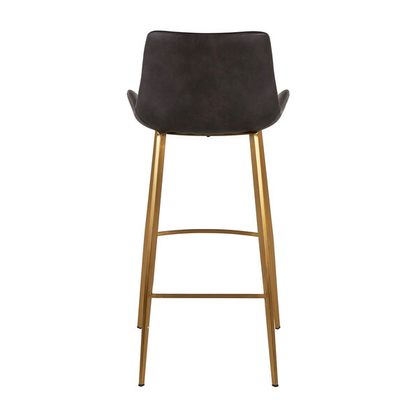 Hines Charcoal Brown and Stainless Gold 30-Inch Bar Stool, image 3