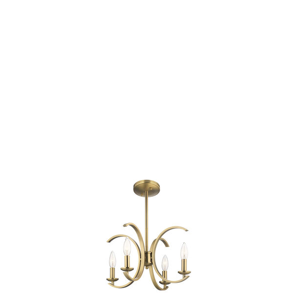 Cassadee Brushed Natural Brass Four-Light Convertible Pendant, image 5
