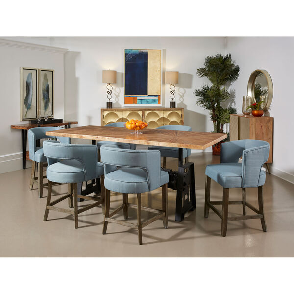 Del Sol Brown and Black Adjustable Height Crank Dining Table, image 2