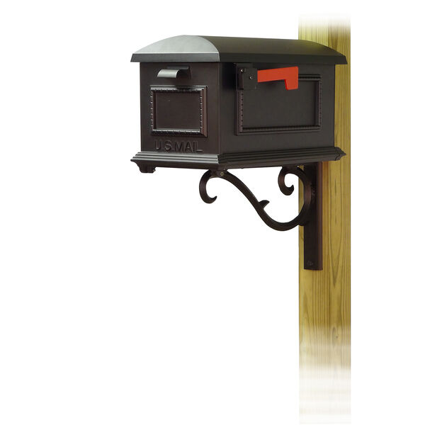 Curbside Black Traditional Mailbox with Sorrento Front Single Mounting Bracket, image 1
