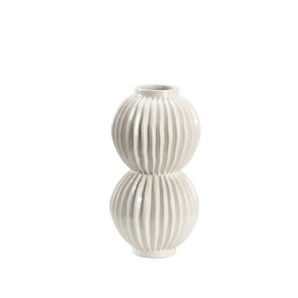 White Glaze Organic Disc Vase, image 1