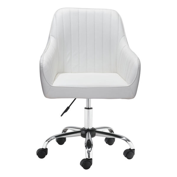 Curator White and Silver Office Chair, image 4