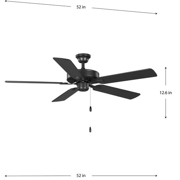 AirPro Builder Graphite 52-Inch Five-Blade AC Motor Ceiling Fan, image 2