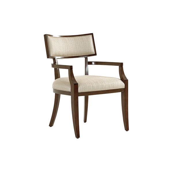 Macarthur Park Beige and Walnut Whittier Dining Arm Chair, image 1