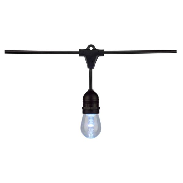 Black 48-Foot LED String Light Fixture, image 3