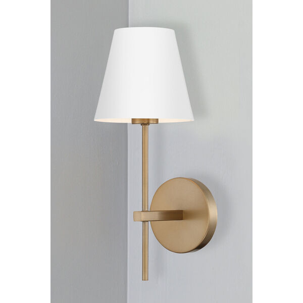 Xavier Vibrant Gold and White One-Light Wall Sconce, image 5