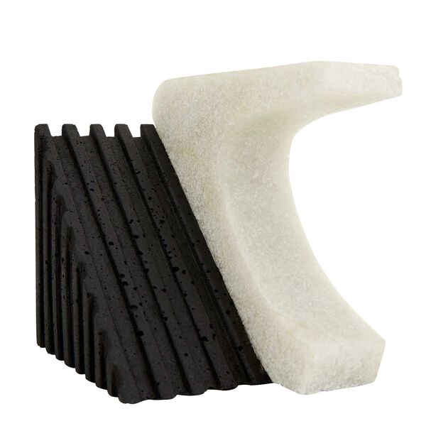 Jordono Ivory and Charcoal Ricestone Composite Bookends, Set of Two, image 6