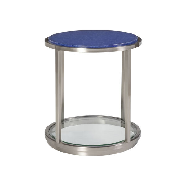 Signature Designs Silver Blue Ultramarine Round End Table, image 3