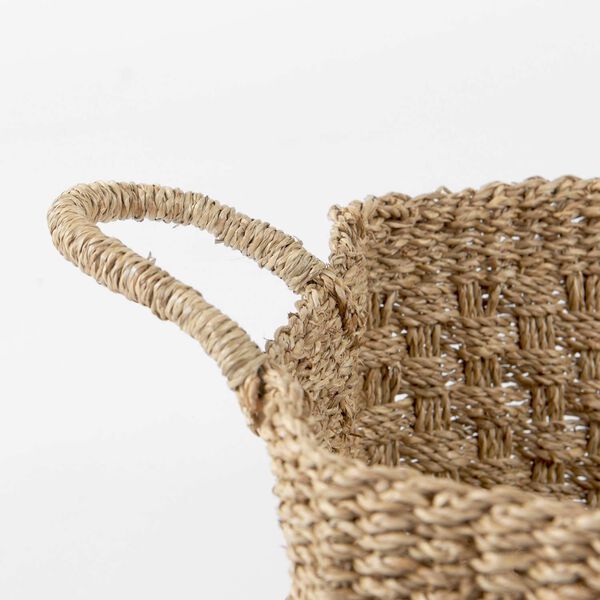 Emra Light Brown Seagrass Rectangular Basket with Handles, Set of 3, image 5