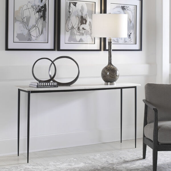 Nightfall White and Black Console Table, image 5