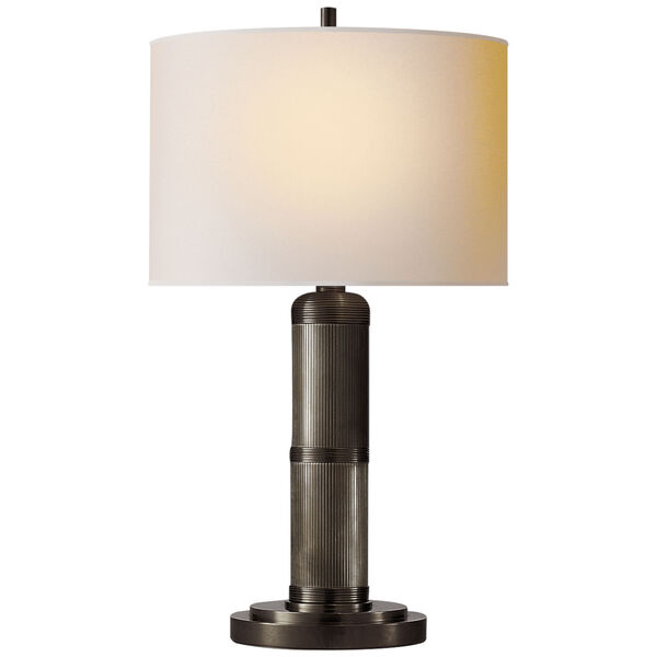 Longacre Small Table Lamp in Bronze with Natural Paper Shade by Thomas O'Brien, image 1