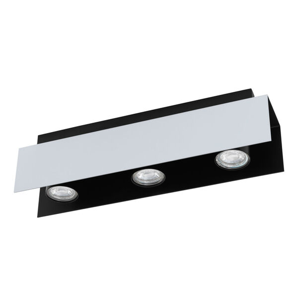 Viserba Aluminum and Black Four-Inch Three-Light LED Track Light, image 1
