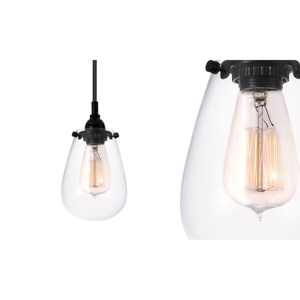 Chelsea One-Light - Satin Black with Clear Glass - Pendant, image 3