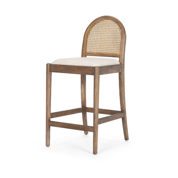 Elle Brown Rounded Caneback Counter Stool, image 1