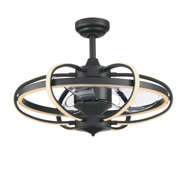 Obvi Black 26-Inch Six-Light LED Indoor Fandelier, image 1