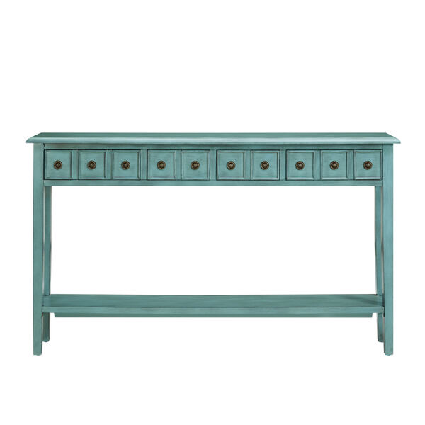 Aubrey Teal Long Console, image 1