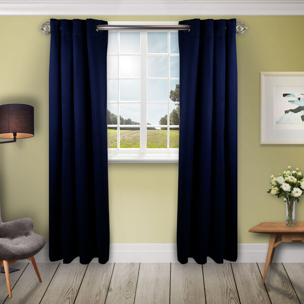 Dark Blue 180 W x 108 H In. Blackout Curtain, image 1
