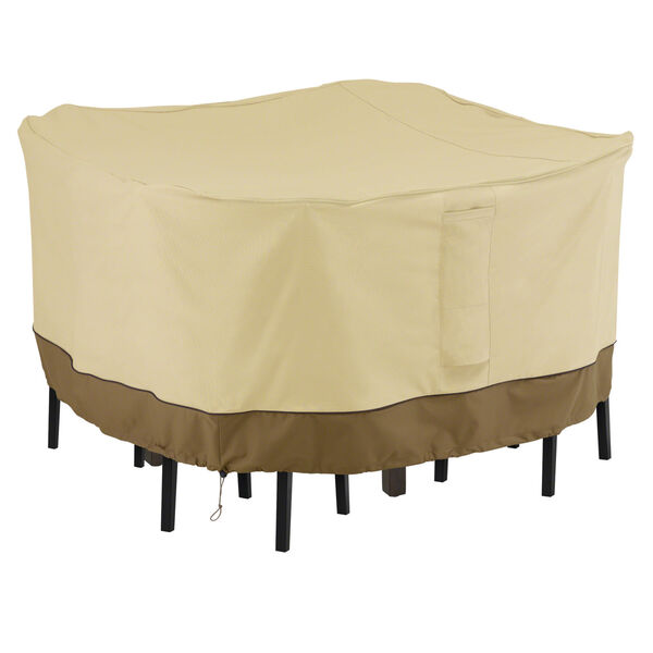 Ash Beige and Brown Square Patio Bar Table and Chair Set Cover, image 1