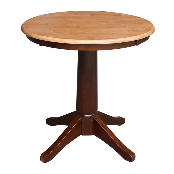 Cinnamon and Espresso 30-Inch Round Pedestal Dining Table, image 4