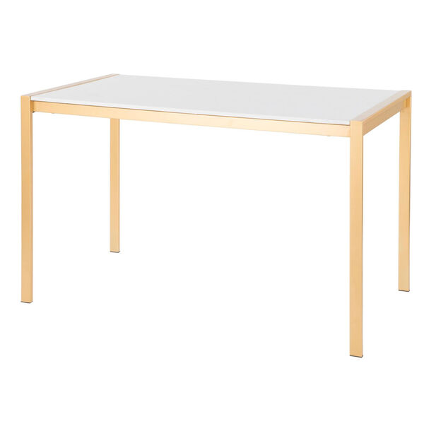 Fuji Gold and White Marble Dining Table, image 3
