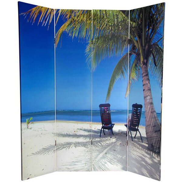 Six Ft. Tall Double Sided Ocean Canvas Room Divider, Width - 64 Inches, image 3