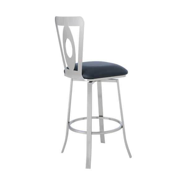 Lola Gray and Stainless Steel 30-Inch Bar Stool, image 3