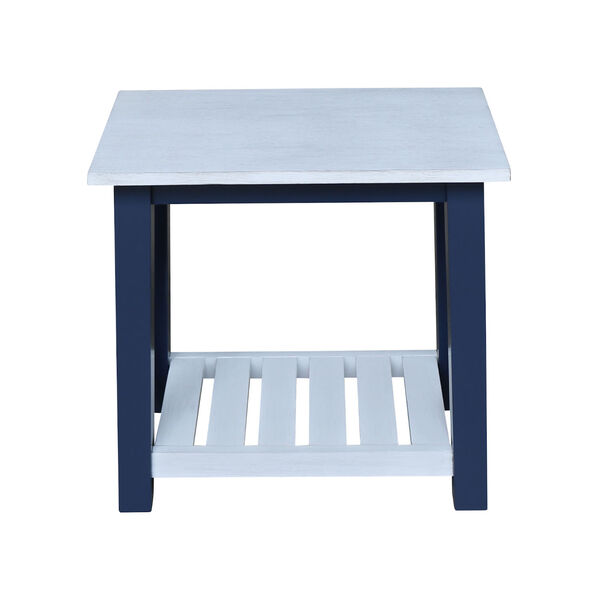 Surrey Blue and Antiqued Chalk Side Table, image 6