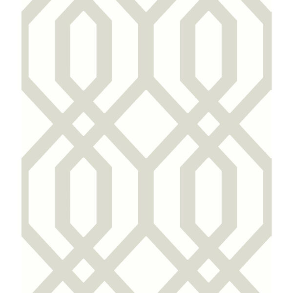 Gazebo Lattice Taupe White Peel and Stick Wallpaper - SAMPLE SWATCH ONLY, image 2