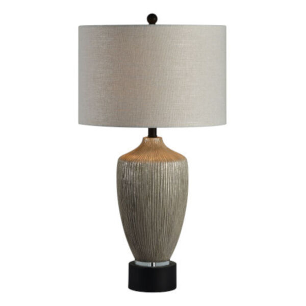 Charlotte Dusky Silver and Black One-Light Table Lamp Set of Two, image 1