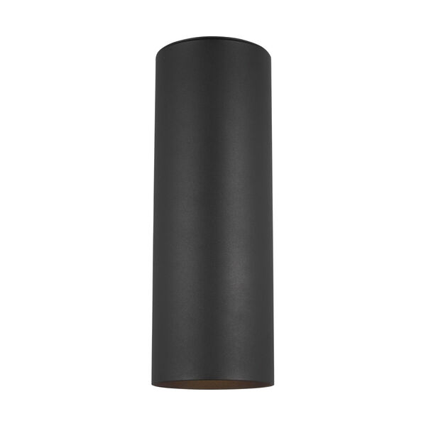 Cylinders Black Two-Light Outdoor Small Wall Sconce with Tempered Glass Shade, image 1