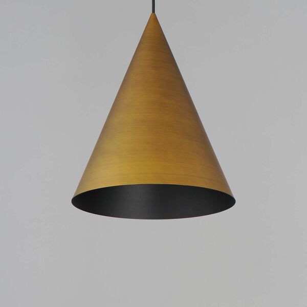 Pitch Antique Brass 14-Inch LED Suspension Pendant, image 3