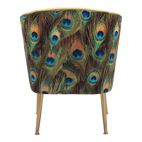 Tabitha Green and Gold Accent Chair, image 5