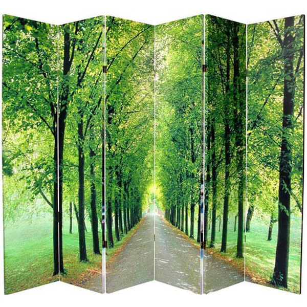 Six Ft. Tall Double Sided Path of Life Canvas Room Divider Six Panel, Width - 96 Inches, image 2