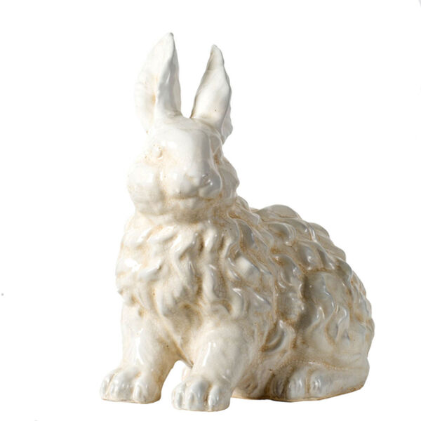 White 11-Inch Ceramic Bunny Figurine, image 1