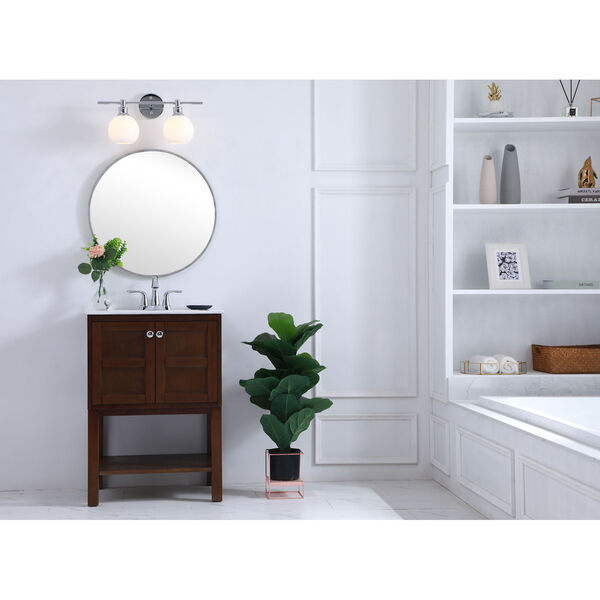 Collier Chrome Two-Light Bath Vanity with Frosted White Glass, image 2