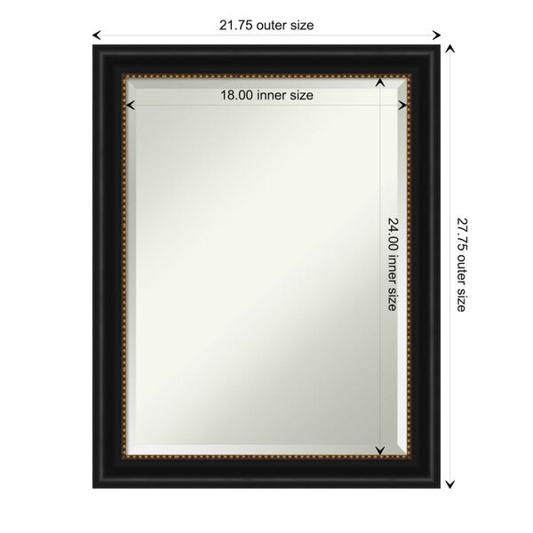 Manhattan Black 22W X 28H-Inch Bathroom Vanity Wall Mirror, image 6