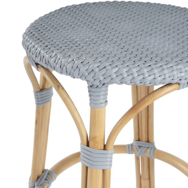 Tobias Baby Blue on Natural Rattan Counter Stool, image 5