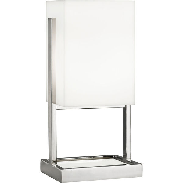 Nikole Polished Nickel and White Marble 13-Inch One-Light Table Lamp, image 1
