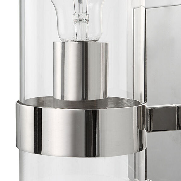 Cardiff Polished Nickel One-Light Cylinder Wall Sconce, image 6
