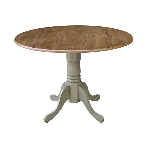 Hickory and Stone 42-Inch Round Dual Drop Leaf Pedestal Table, image 1