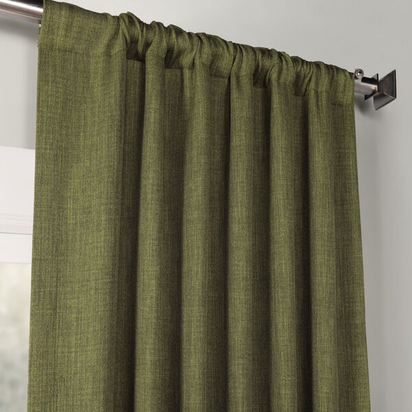 Tuscany Green Faux Linen Blackout Single Panel Curtain 50 x 84, image 3