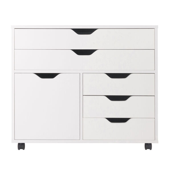 Halifax White Three-Section Mobile Storage Cabinet, image 3