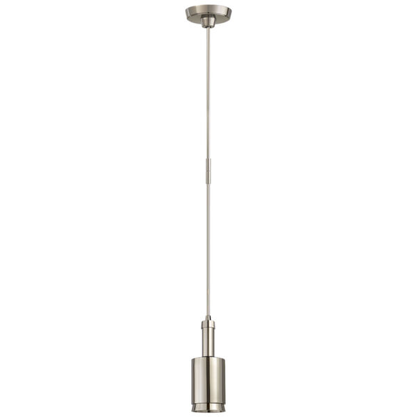 Anders Small Cylindrical Pendant in Polished Nickel by Thomas O'Brien, image 1