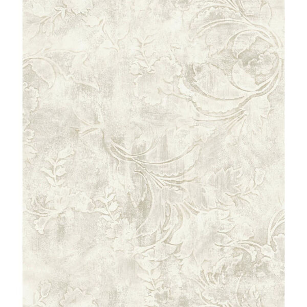 Impressionist Cream Entablature Scroll Wallpaper - SAMPLE SWATCH ONLY, image 1