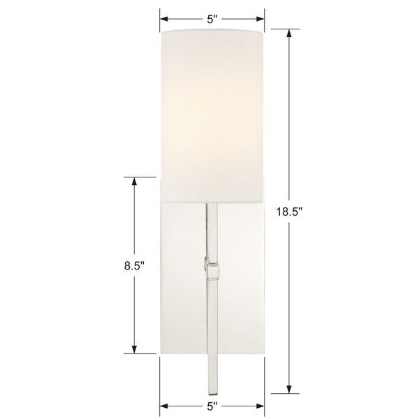 Veronica One-Light Polished Nickel Wall Sconce, image 4